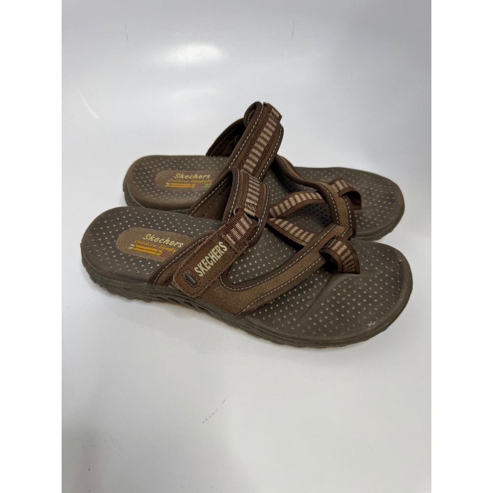 Skechers Outdoor Lifestyle Sandals Womens 7 Brown Excellent Strappy Slide Hiking